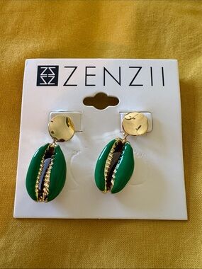 ZENZII green conch earrings